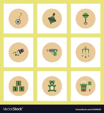 Collection of stylish icons in colorful vector image
