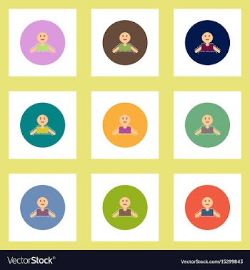 Collection of stylish icons in colorful vector image