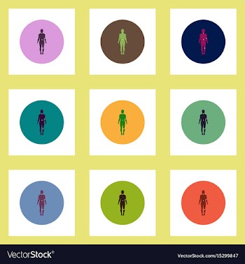 Collection of stylish icons in colorful vector image