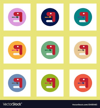 Collection of stylish icons in colorful vector image