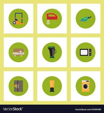 Collection of stylish icons in colorful vector image
