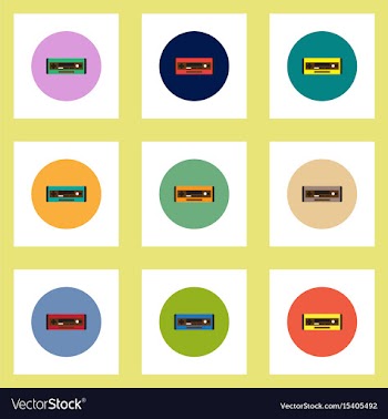 Collection of stylish icons in colorful vector image