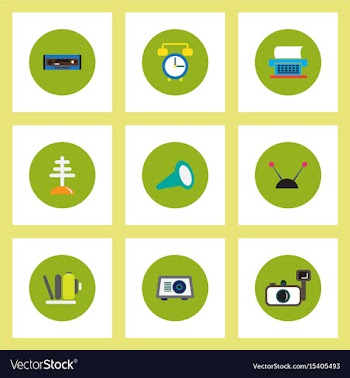 Collection of stylish icons in colorful vector image