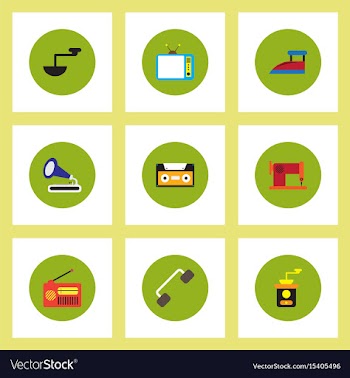 Collection of stylish icons in colorful vector image