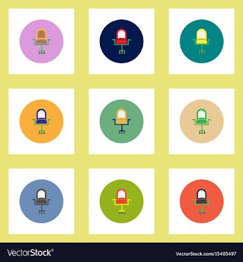 Collection of stylish icons in colorful vector image