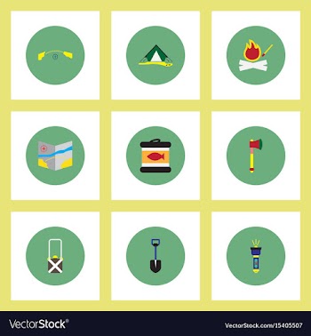Collection of stylish icons in colorful vector image