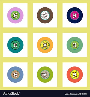 Collection of stylish icons in colorful vector image