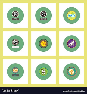 Collection of stylish icons in colorful vector image