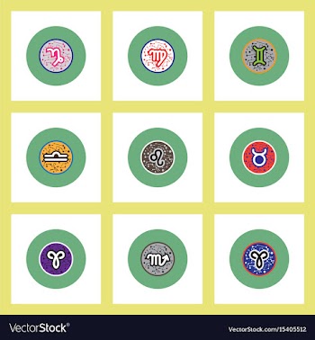 Collection of stylish icons in colorful vector image