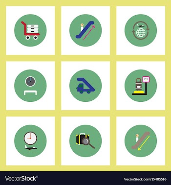 Collection of stylish icons in colorful vector image