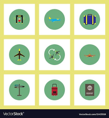 Collection of stylish icons in colorful vector image