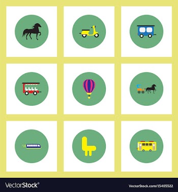 Collection of stylish icons in colorful vector image