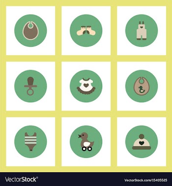 Collection of stylish icons in colorful vector image