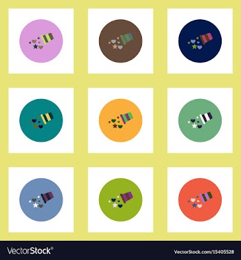 Collection of stylish icons in colorful vector image