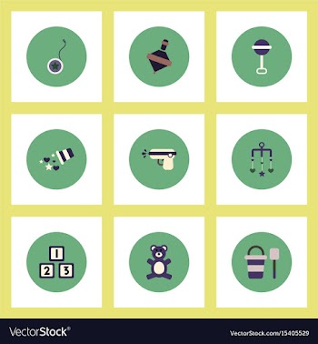Collection of stylish icons in colorful vector image