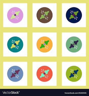 Collection of stylish icons in colorful vector image