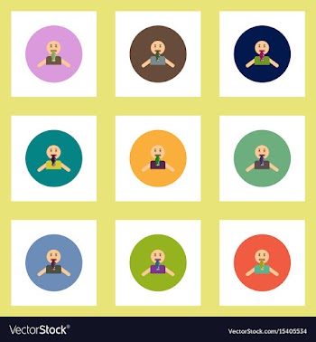 Collection of stylish icons in colorful vector image