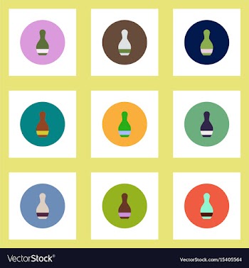 Collection of stylish icons in colorful vector image