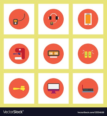 Collection of stylish icons in colorful vector image