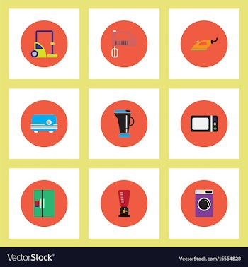 Collection of stylish icons in colorful vector image