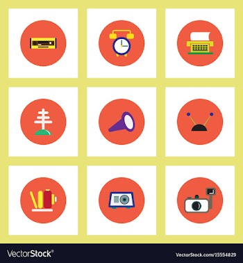 Collection of stylish icons in colorful vector image