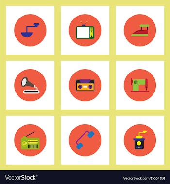 Collection of stylish icons in colorful vector image