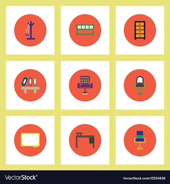 Collection of stylish icons in colorful vector image
