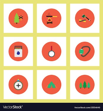 Collection of stylish icons in colorful vector image
