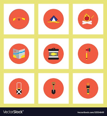 Collection of stylish icons in colorful vector image