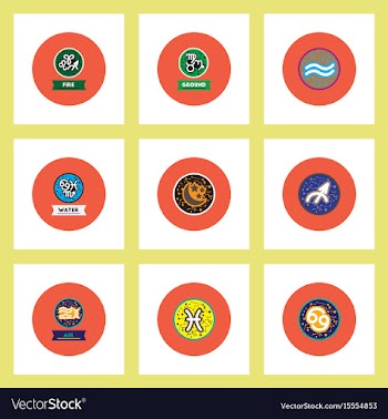 Collection of stylish icons in colorful vector image