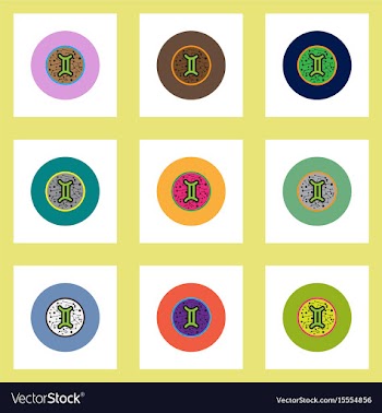 Collection of stylish icons in colorful vector image