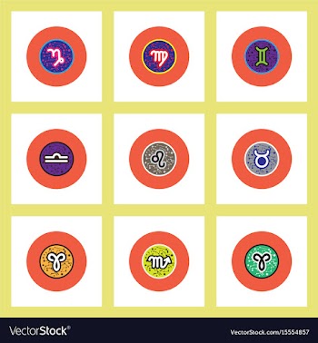 Collection of stylish icons in colorful vector image