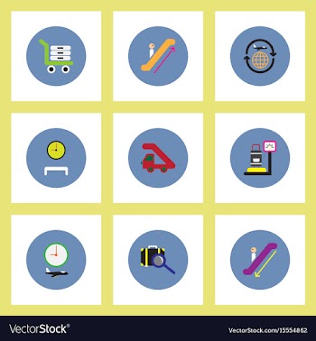 Collection of stylish icons in colorful vector image