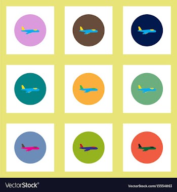 Collection of stylish icons in colorful vector image