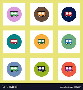 Collection of stylish icons in colorful vector image