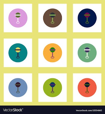 Collection of stylish icons in colorful vector image