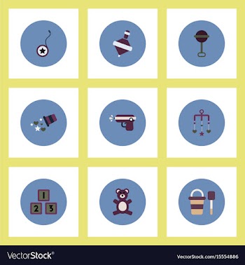 Collection of stylish icons in colorful vector image