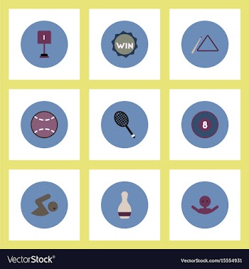 Collection of stylish icons in colorful vector image