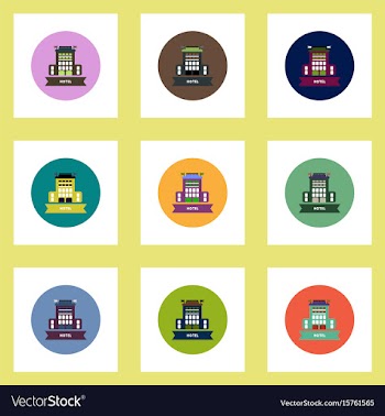 Collection of stylish icons in colorful vector image