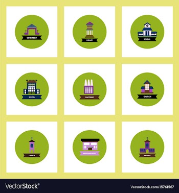 Collection of stylish icons in colorful vector image