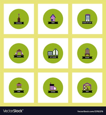 Collection of stylish icons in colorful vector image