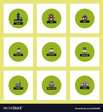 Collection of stylish icons in colorful vector image
