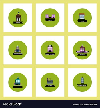 Collection of stylish icons in colorful vector image