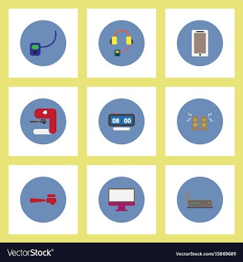 Collection of stylish icons in colorful vector image