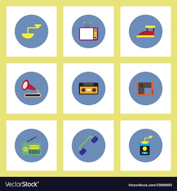 Collection of stylish icons in colorful vector image