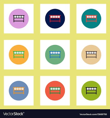Collection of stylish icons in colorful vector image