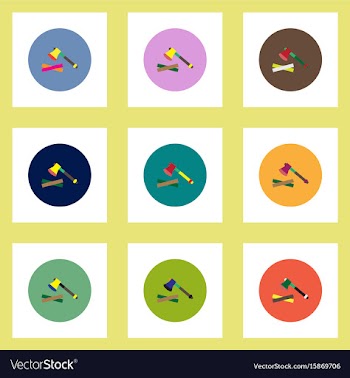 Collection of stylish icons in colorful vector image