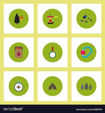 Collection of stylish icons in colorful vector image