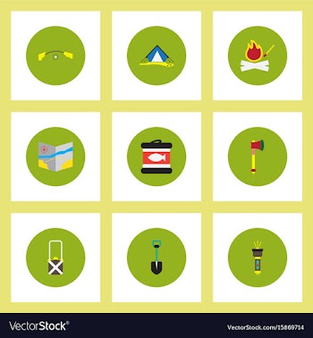 Collection of stylish icons in colorful vector image