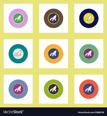 Collection of stylish icons in colorful vector image